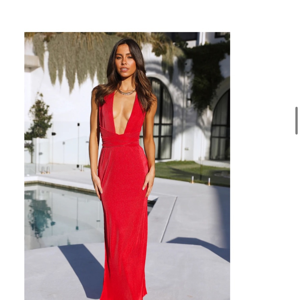 Hello Molly Vibrant Red Backless Dress